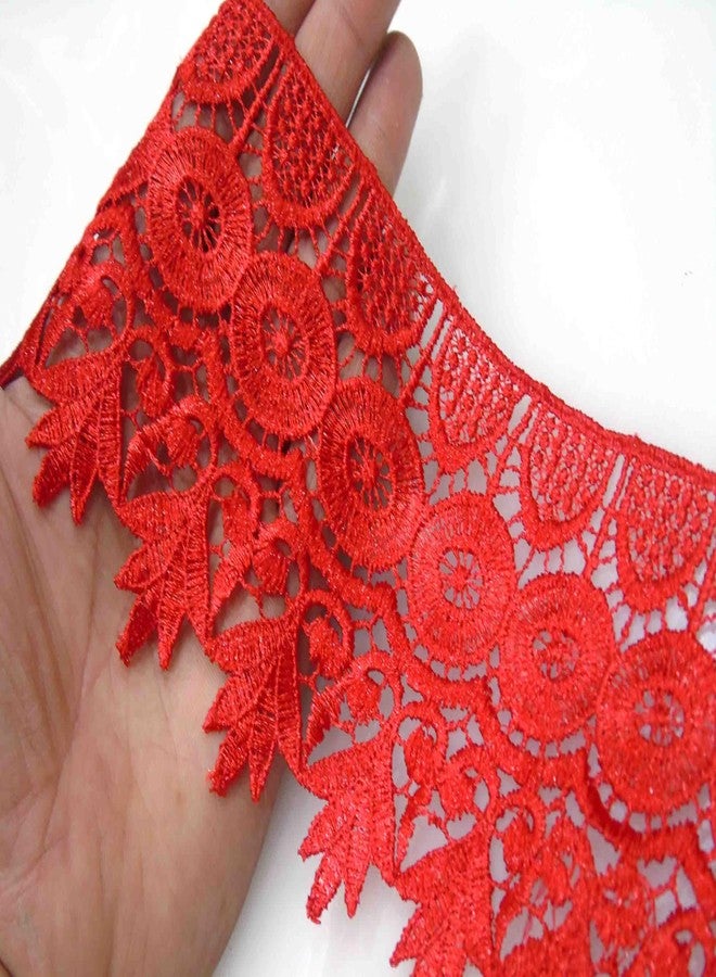 Strala Red Color Laces for Dresses, Sarees, Lehenga, Suits, Bags, Decorations, Borders, Crafts and Home Décor,Blouse (3mtr) Design-801 (Red) - Image 1